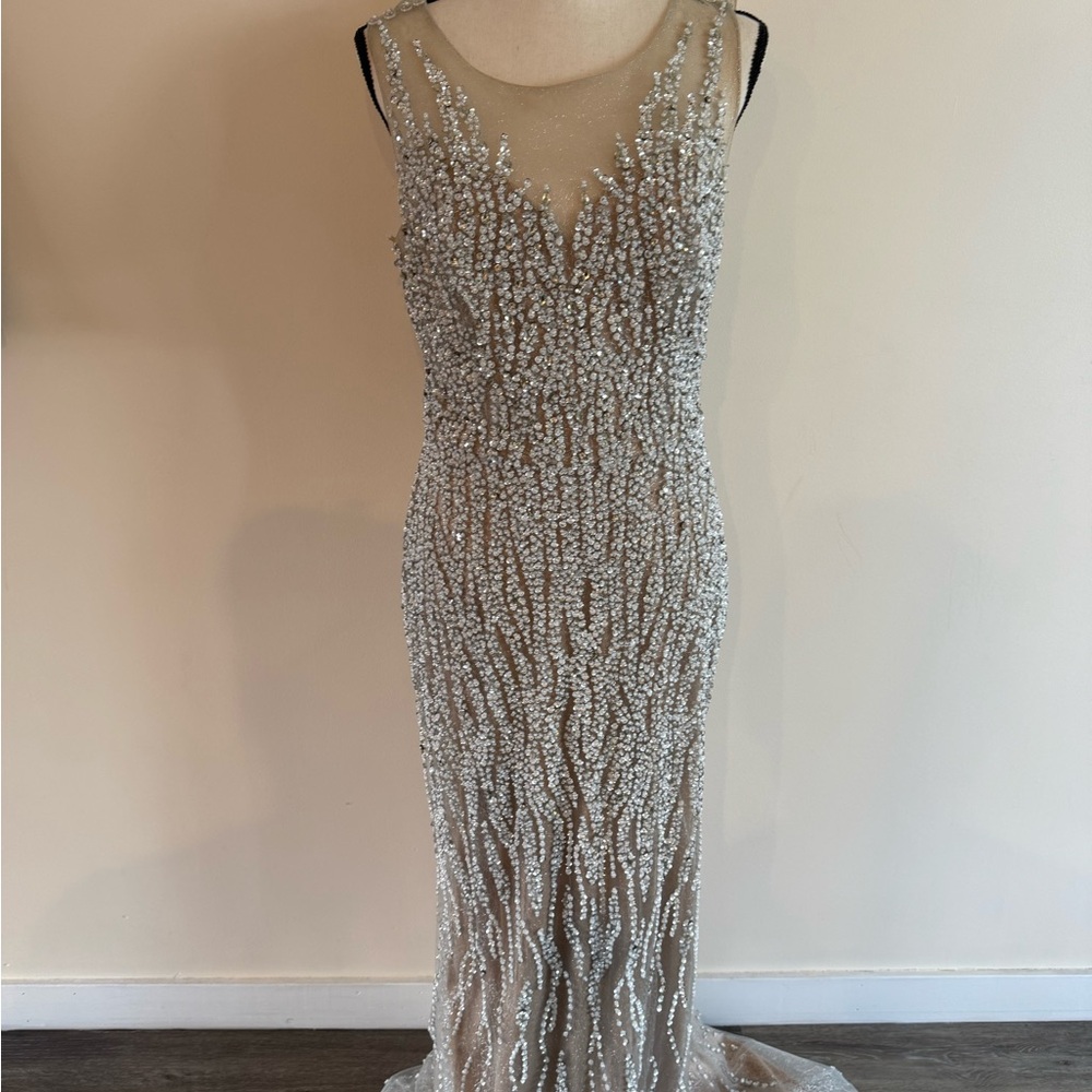 Elegant Beaded Evening Gown